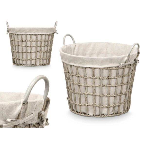 Korb Kipit HX30559 Grau Polyester Stoff Polypropylen Eisen Kunststoff 50 % Baumwolle 53 x 43 x 44 cm (6 Stück) – Bild 3