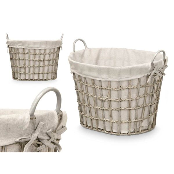 Korb Kipit HX30562 Grau Polyester Stoff Polypropylen Eisen Kunststoff 50 % Baumwolle 55,6 x 42,5 x 40 cm (6 Stück) – Bild 3