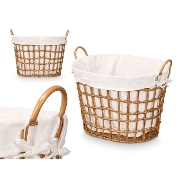 Korb Kipit HX30564 natürlich Polyester Stoff Polypropylen Eisen Kunststoff 50 % Baumwolle (6 Stück) – Bild 3