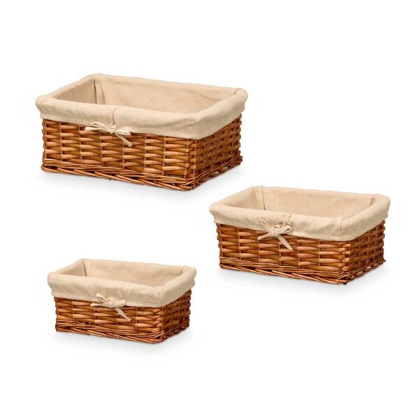 Korbsatz Kipit HX31033S/3 natürlich Polyester korb 50 % Baumwolle 39 x 16,5 x 29 cm 3 Stücke (6 Stück) – Bild 2