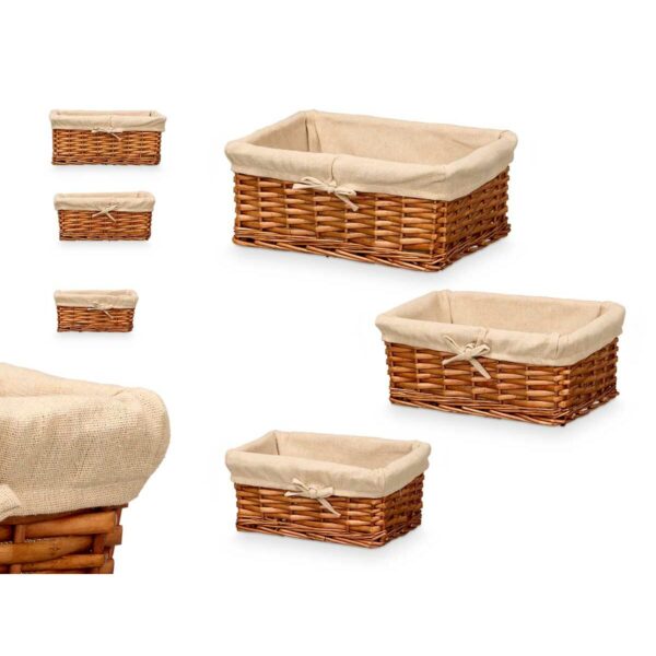 Korbsatz Kipit HX31033S/3 natürlich Polyester korb 50 % Baumwolle 39 x 16,5 x 29 cm 3 Stücke (6 Stück) – Bild 3