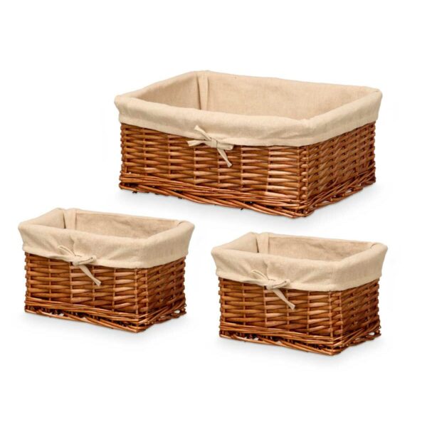 Korbsatz Kipit HX31449S/3 natürlich Polyester korb Stoff 50 % Baumwolle 39 x 16 x 30 cm 3 Stücke (6 Stück) – Bild 2