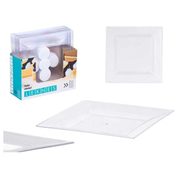 Geschirr-Set Leknes CK80668-2-T Durchsichtig polystyrol Kunststoff 20,3 x 1,5 x 20,3 cm (24 Stück) – Bild 2