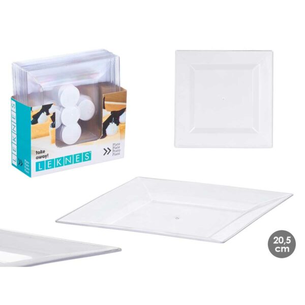 Geschirr-Set Leknes CK80668-2-T Durchsichtig polystyrol Kunststoff 20,3 x 1,5 x 20,3 cm (24 Stück) – Bild 3