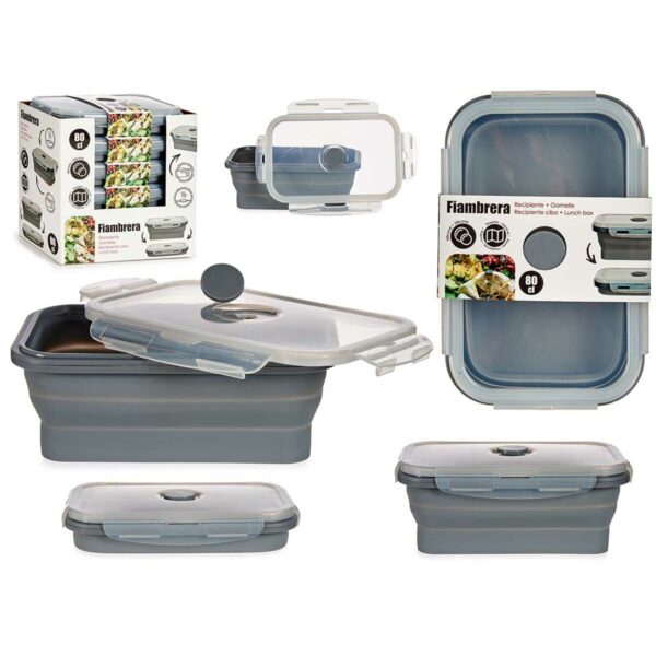 Lunchbox Kinvara CH19130-2 Grau Durchsichtig ABS 800 ml (6 Stück) – Bild 3