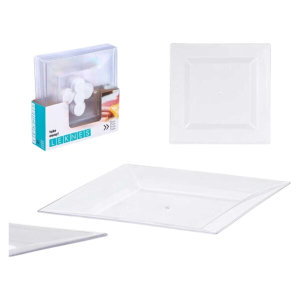 Geschirr-Set Leknes CK80668-1-T Durchsichtig polystyrol Kunststoff 27,3 x 2,3 x 27,3 cm (24 Stück) – Bild 2