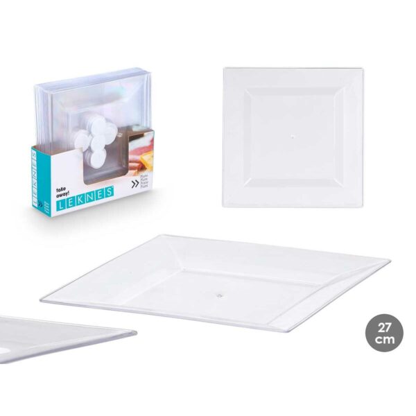 Geschirr-Set Leknes CK80668-1-T Durchsichtig polystyrol Kunststoff 27,3 x 2,3 x 27,3 cm (24 Stück) – Bild 3