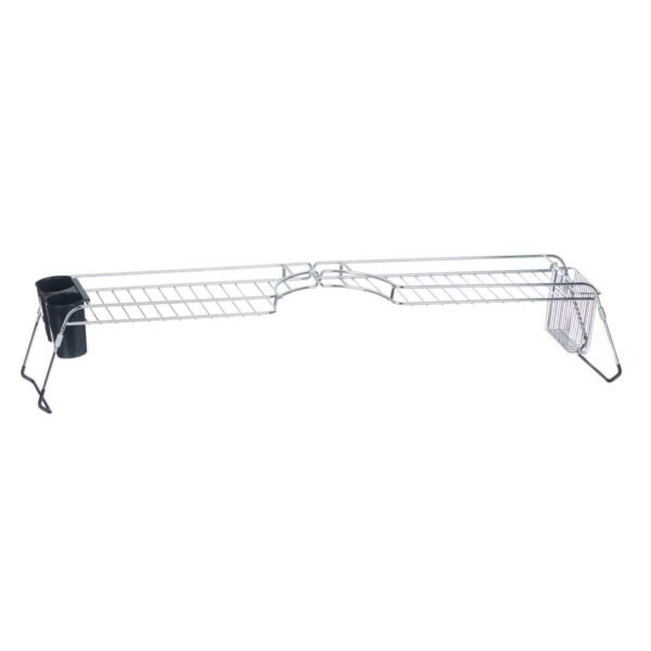 Ausziehbarer Geschirrabtropfständer Kinvara W3422A-1 Schwarz Silberfarben Metall Polypropylen 44 x 11 x 16 cm (4 Stück) – Bild 2