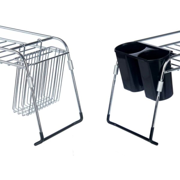 Ausziehbarer Geschirrabtropfständer Kinvara W3422A-1 Schwarz Silberfarben Metall Polypropylen 44 x 11 x 16 cm (4 Stück) – Bild 5