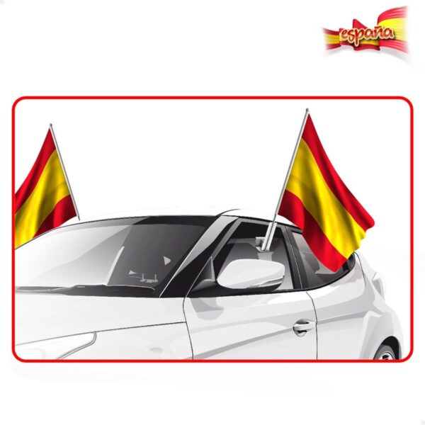 Auto-Fahnenhalter Colorbaby 45 x 30 cm Spanien 2 Stücke 24 Stück – Bild 2
