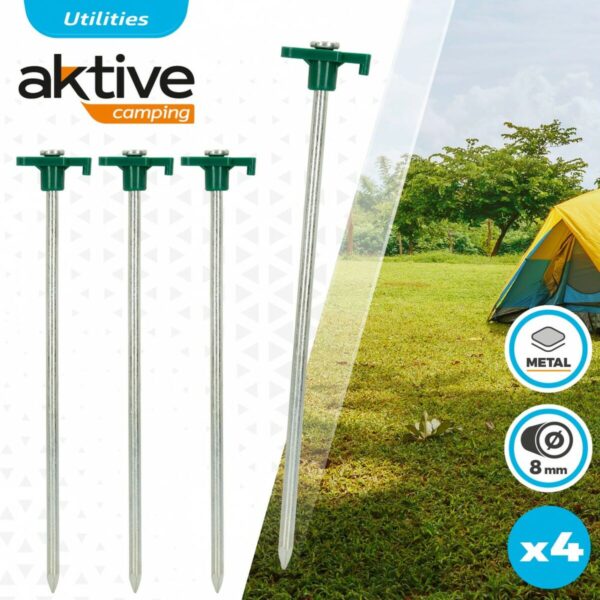 Spitzhacke für Camping Aktive 25 cm 4 Stücke Ø 8 mm (24 Stück) – Bild 3
