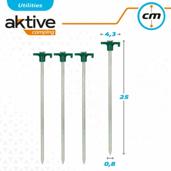 Spitzhacke für Camping Aktive 25 cm 4 Stücke Ø 8 mm (24 Stück) – Bild 7