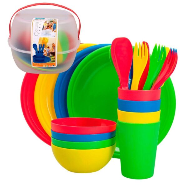 Picknick-Set Aktive 22,5 x 1,5 x 22,5 cm Polypropylen (4 Stück) – Bild 2