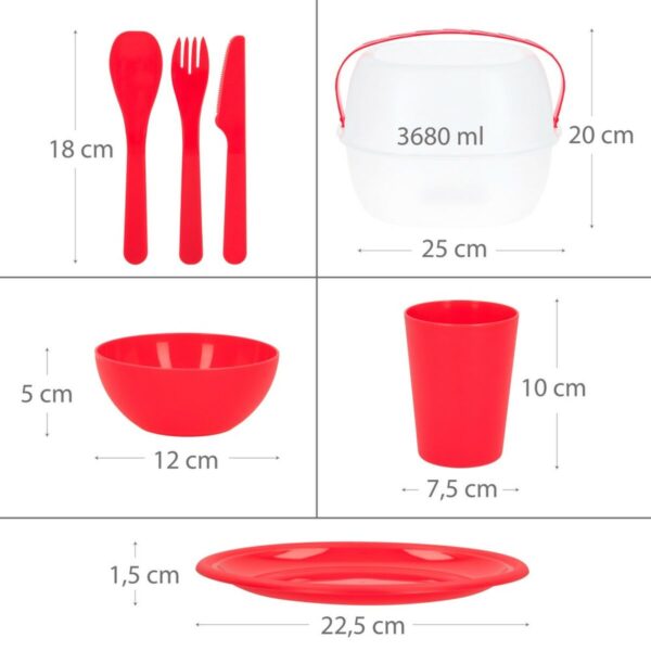 Picknick-Set Aktive 22,5 x 1,5 x 22,5 cm Polypropylen (4 Stück) – Bild 5