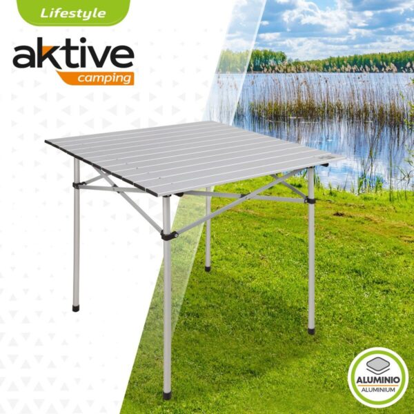 Table Klapptisch Aktive Silberfarben Aluminium 70 x 70 x 70 cm (4 Stück) – Bild 3