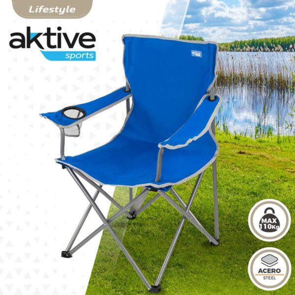 Camping Klappstuhl Aktive Blau 45 x 82 x 47 cm (4 Stück) – Bild 3