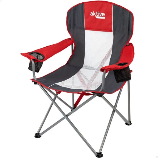 Camping Klappstuhl Aktive Dunkelgrau Rot 56 x 98 x 59 cm (4 Stück) – Bild 2