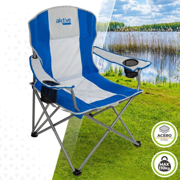 Camping Klappstuhl Aktive Blau Grau 57 x 97 x 60 cm (4 Stück) – Bild 3