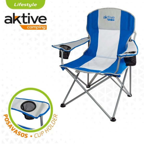 Camping Klappstuhl Aktive Blau Grau 57 x 97 x 60 cm (4 Stück) – Bild 4