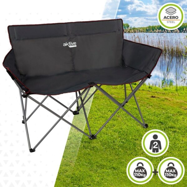 Zweisitzer-Sofa Aktive Schwarz Biegsam 107 x 88 x 63 cm (2 Stück) – Bild 3