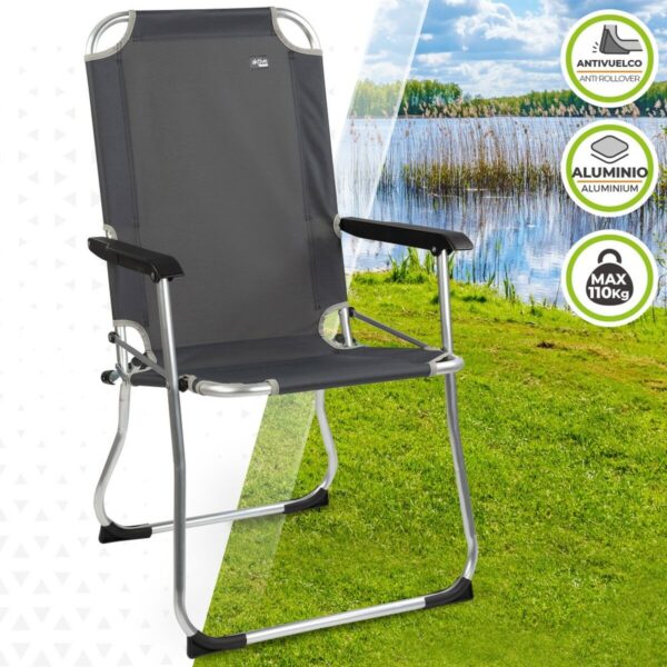 Camping Klappstuhl Aktive Dunkelgrau 45 x 91 x 47 cm (6 Stück) – Bild 3