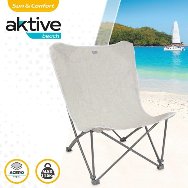 Camping Klappstuhl Aktive Beige 78 x 90 x 76 cm (4 Stück) – Bild 3