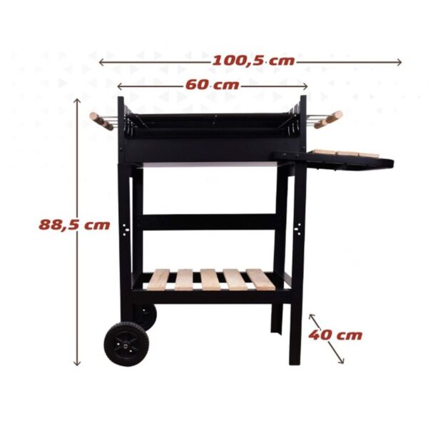 Holzkohlegrill mit Rädern Aktive Emailliertes Metall 100,5 x 88,5 x 40 cm Schwarz – Bild 6