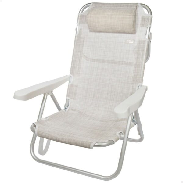 Klappstuhl mit Kopfstütze Aktive Ibiza Beige 48 x 84 x 46 cm (2 Stück) – Bild 2