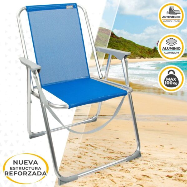 Gepolsterte Campingstuhl Aktive Gomera Blau 44 x 76 x 45 cm (4 Stück) – Bild 3