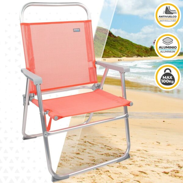 Gepolsterte Campingstuhl Aktive Flamingo Koralle 48 x 88 x 50 cm (4 Stück) – Bild 3