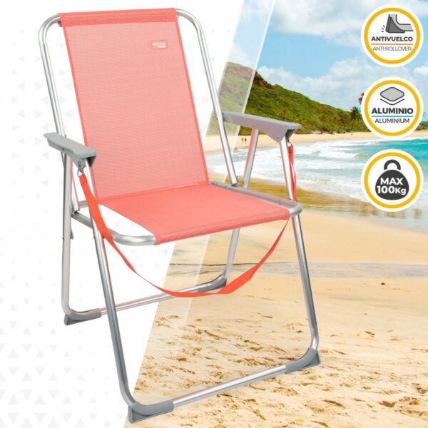 Gepolsterte Campingstuhl Aktive Flamingo Koralle 44 x 76 x 45 cm (4 Stück) – Bild 3