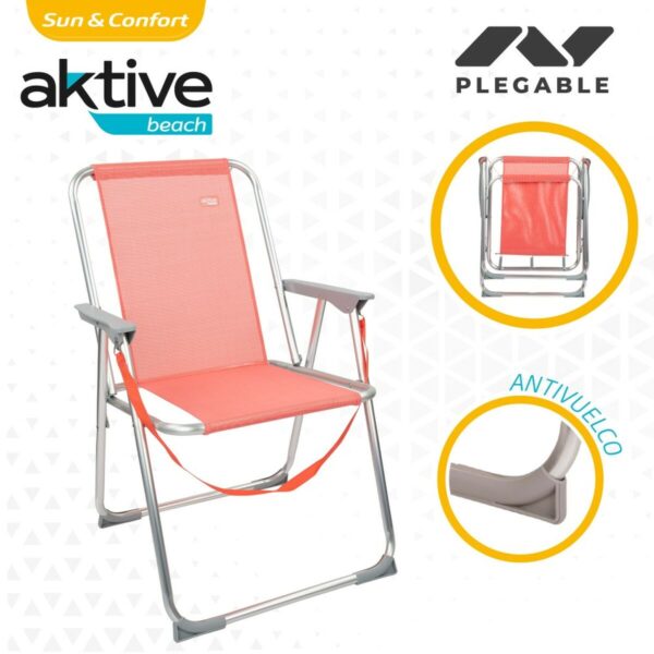 Gepolsterte Campingstuhl Aktive Flamingo Koralle 44 x 76 x 45 cm (4 Stück) – Bild 4