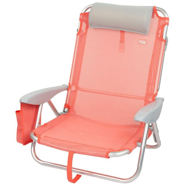 Klappstuhl mit Kopfstütze Aktive Flamingo Koralle 51 x 76 x 45 cm (2 Stück) – Bild 2