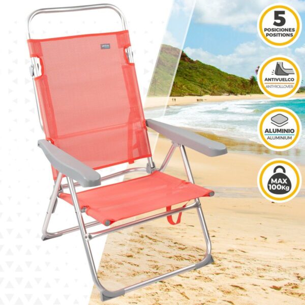 Gepolsterte Campingstuhl Aktive Flamingo Koralle 48 x 99 x 57 cm (4 Stück) – Bild 3