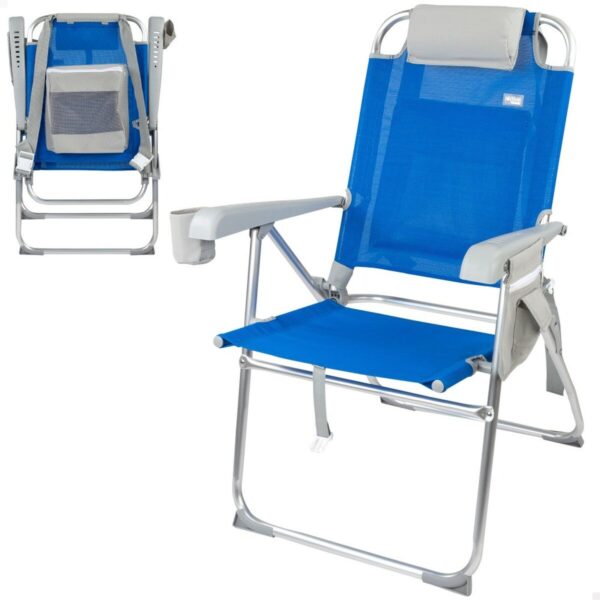 Klappstuhl mit Kopfstütze Aktive 47 x 99 x 63 cm Blau (2 Stück) – Bild 2