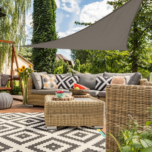 Sonnensegel Aktive Dreieckig Grau 360 x 0,5 x 360 cm (6 Stück) – Bild 4