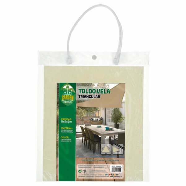 Sonnensegel Aktive Creme 500 x 0,3 x 500 cm Dreieckig (4 Stück) – Bild 4