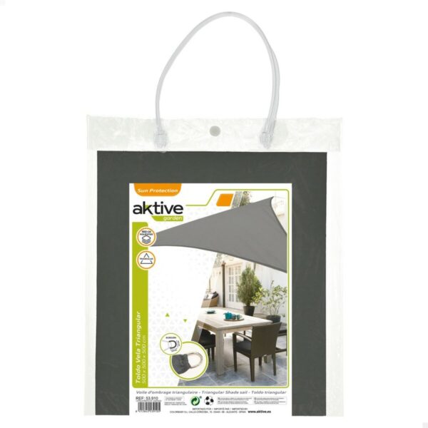 Sonnensegel Aktive Grau 500 x 0,5 x 500 cm Dreieckig (4 Stück) – Bild 4