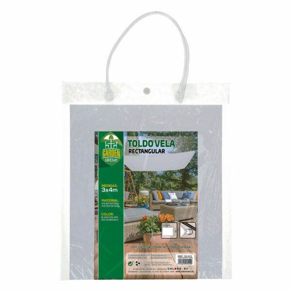 Sonnensegel Aktive Dreieckig Weiß 300 x 0,5 x 400 cm (4 Stück) – Bild 4