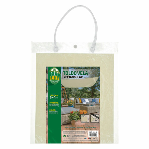 Sonnensegel Aktive Dreieckig Creme 300 x 0,5 x 400 cm (4 Stück) – Bild 4