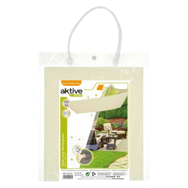 Sonnensegel Aktive rechteckig Creme 200 x 0,5 x 300 cm (6 Stück) – Bild 5