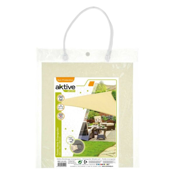 Sonnensegel Aktive Dreieckig Creme 360 x 0,5 x 360 cm (4 Stück) – Bild 4