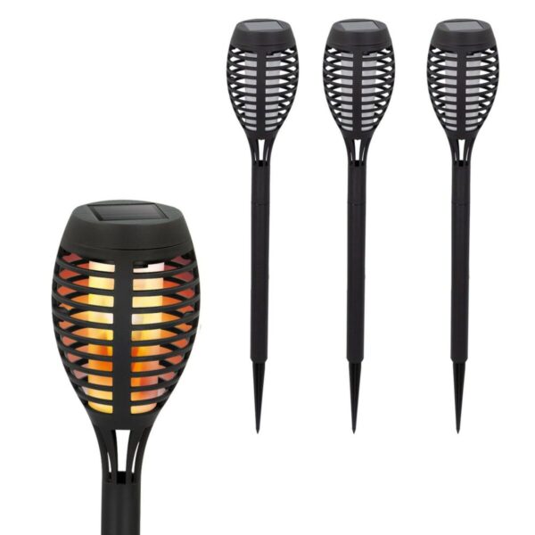 Solar-Gartenfackel-Set Aktive Kunststoff 7,5 x 50 x 7,5 cm (4 Stück) – Bild 2