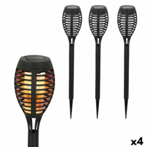 Solar-Gartenfackel-Set Aktive Kunststoff 7,5 x 50 x 7,5 cm (4 Stück)