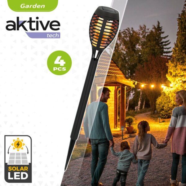 Solar-Gartenfackel-Set Aktive Kunststoff 7,5 x 50 x 7,5 cm (4 Stück) – Bild 3