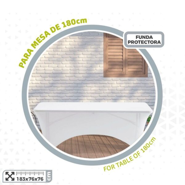 Schutzhülle Aktive Weiß 183 x 76 x 76 cm Tisch Zubehör Fahrzeuge Straße (6 Stück) – Bild 3