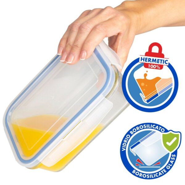 Stapelbares luftdichtes Küchenbehälterset Max Home 6 Stück 23 x 7,5 x 17,5 cm – Bild 5