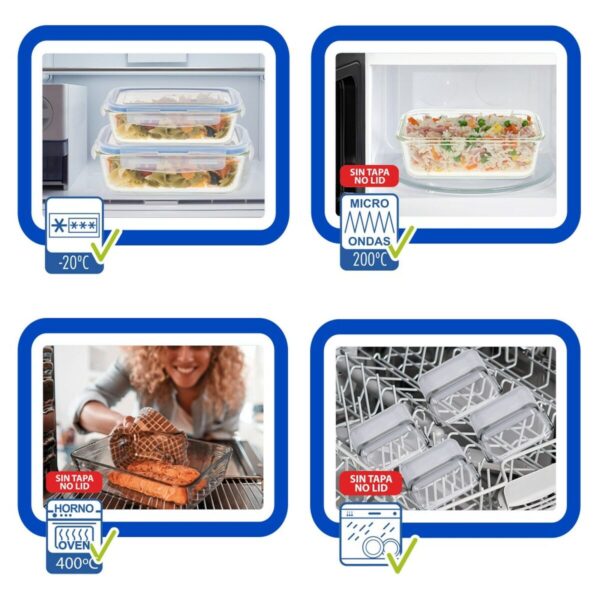 Stapelbares luftdichtes Küchenbehälterset Max Home 6 Stück 23 x 7,5 x 17,5 cm – Bild 6