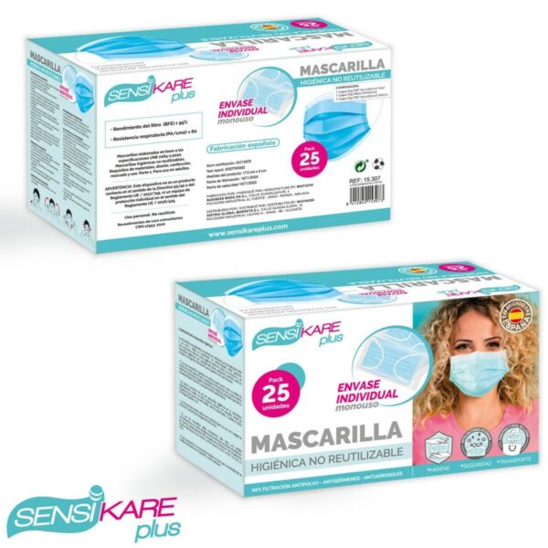 Schachtel mit Hygienemasken SensiKare 25 Stücke (12 Stück) – Bild 6