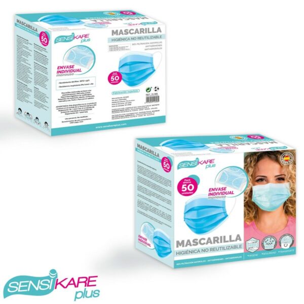 Schachtel mit Hygienemasken SensiKare 50 Stücke (12 Stück) – Bild 6